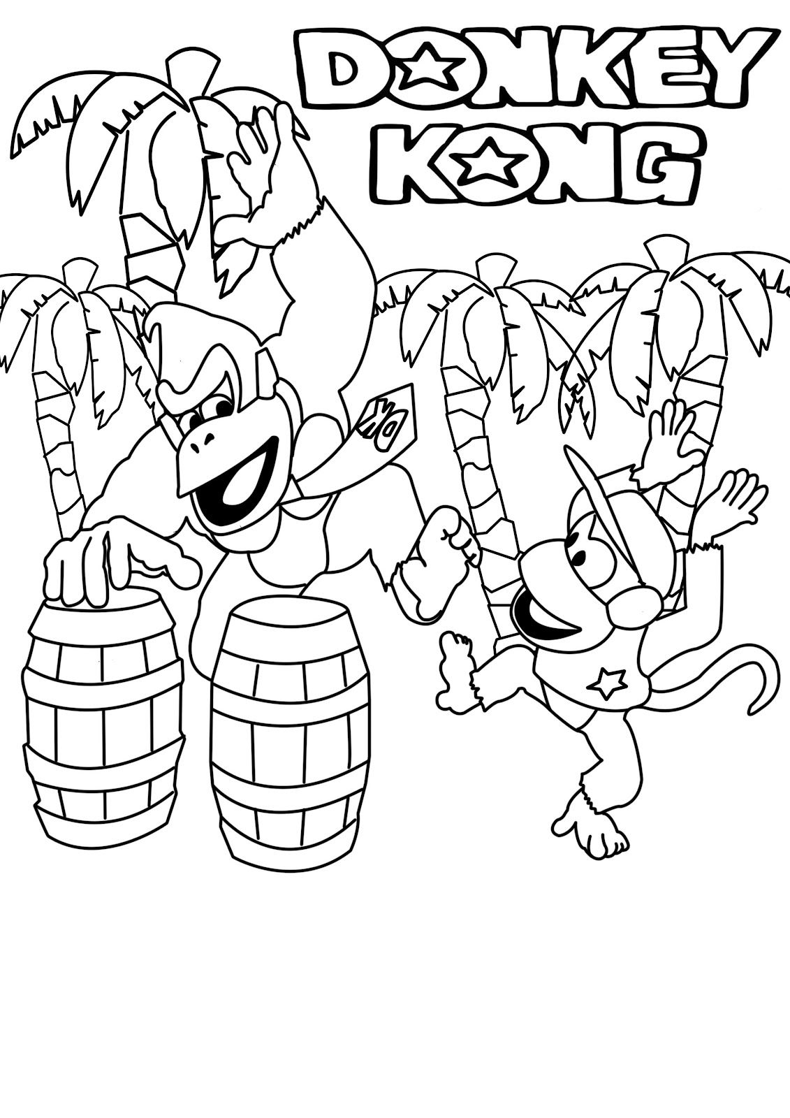 Donkey kong coloring pages