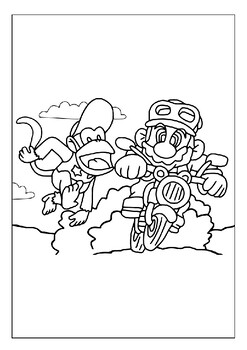 Interactive fun printable donkey kong coloring pages for young artists