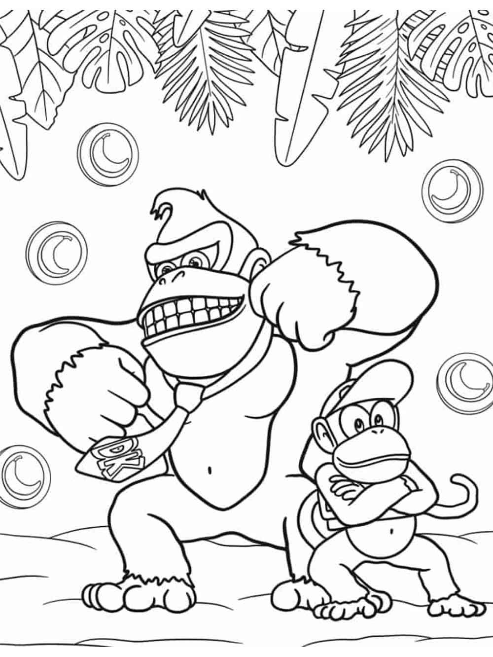 Donkey kong coloring pages