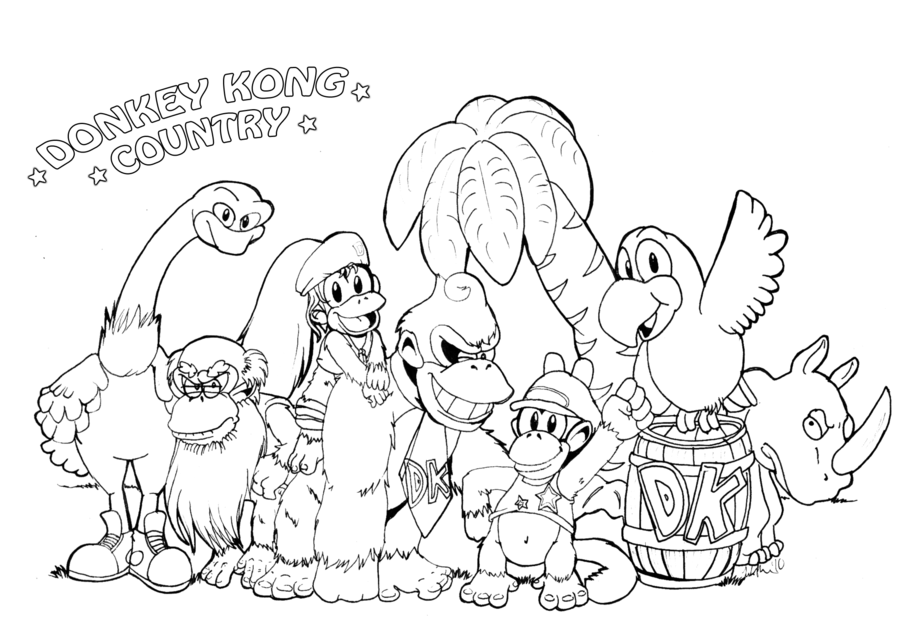 Donkey kong coloring pages