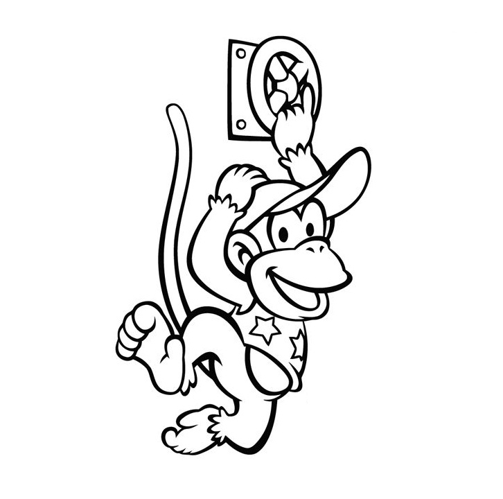 Diddy kong coloring pages