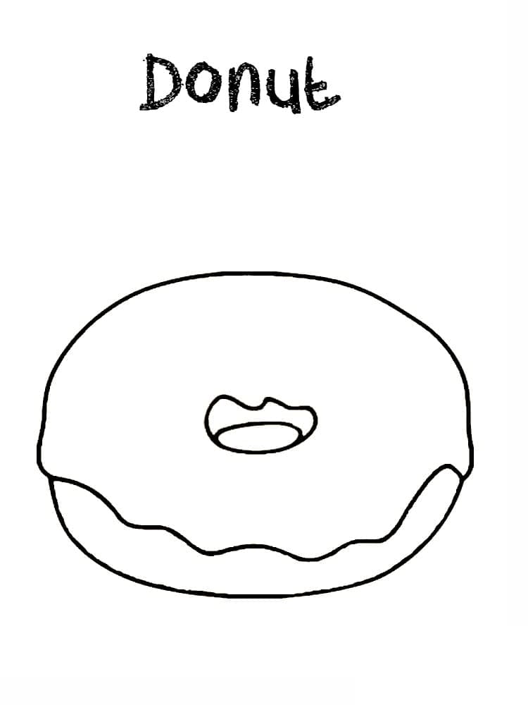 Easy donut coloring page