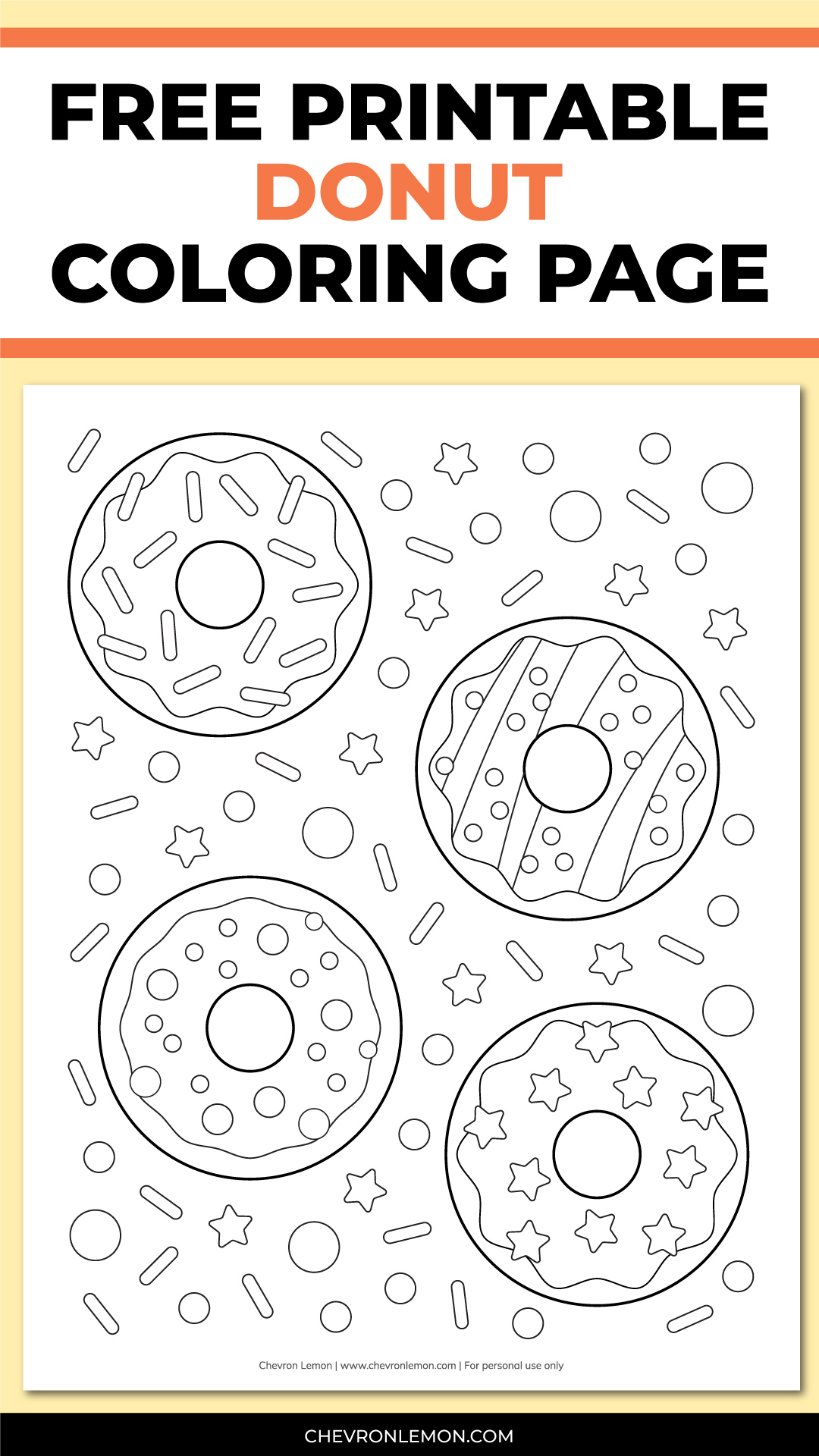 Printable donut coloring page