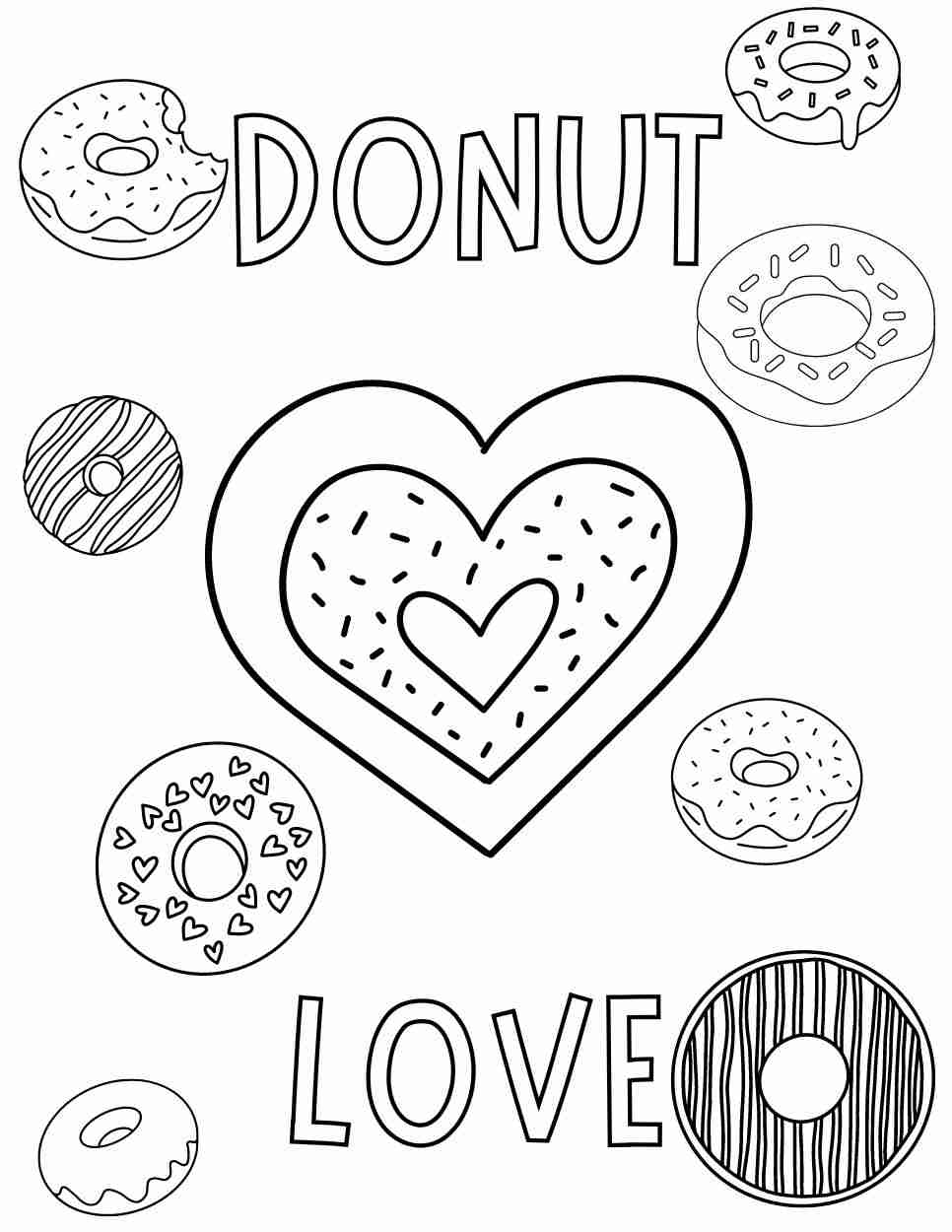 Cute donut coloring pages for celebrating national donut day