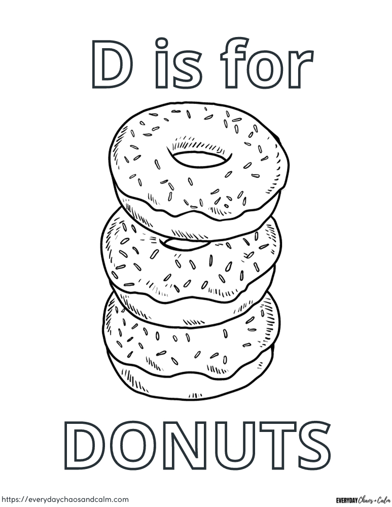 Free donut coloring pages