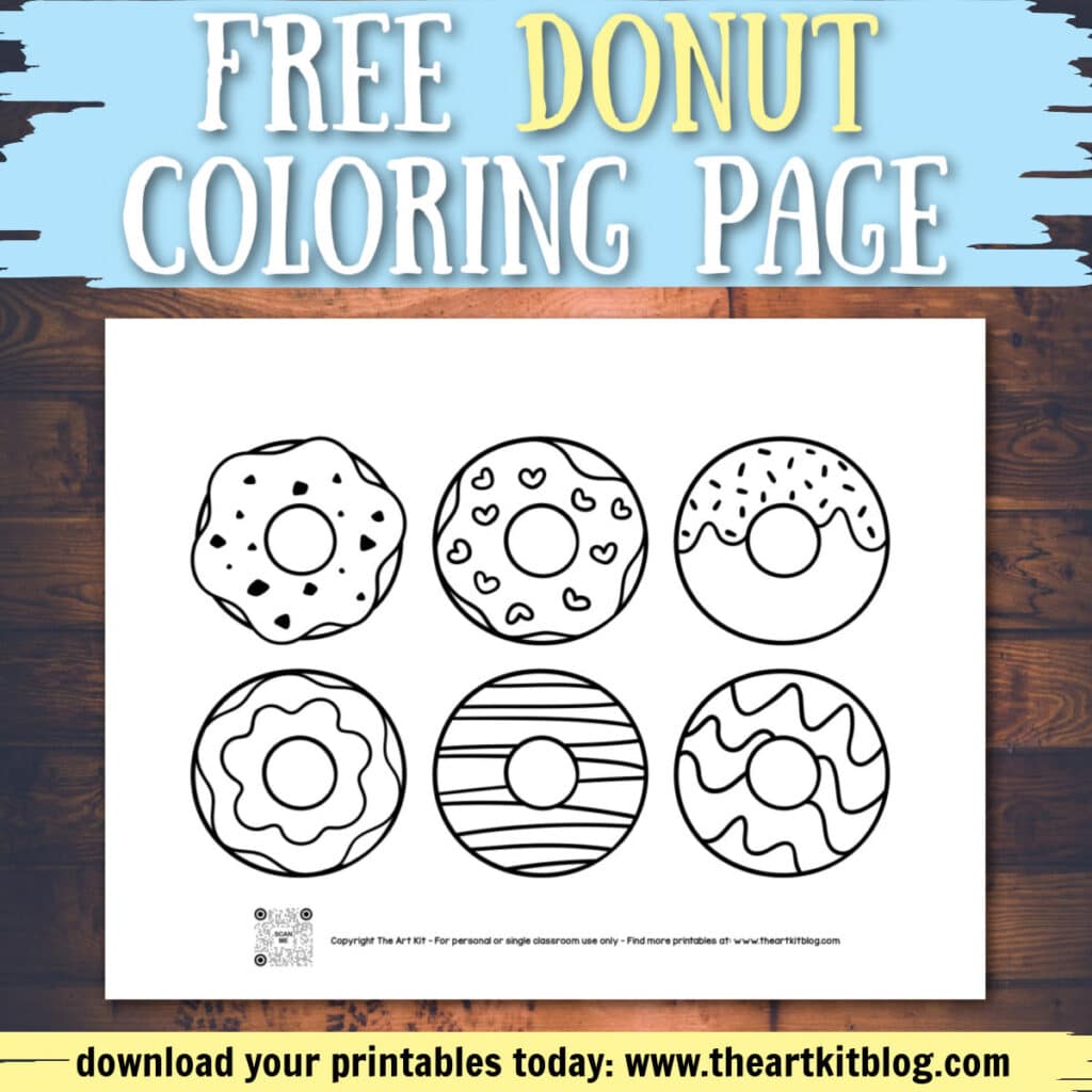Donut coloring page free homeschool deals