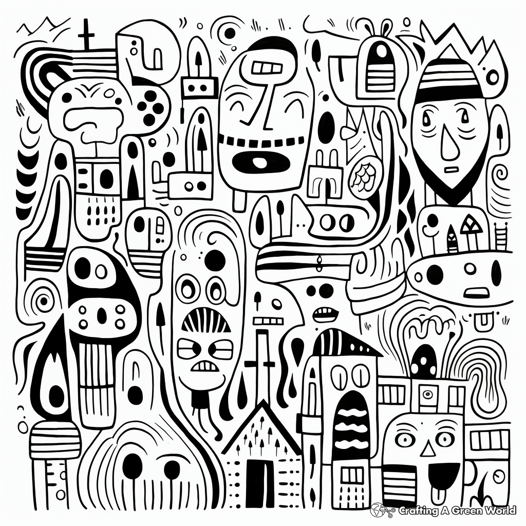 Doodle coloring pages