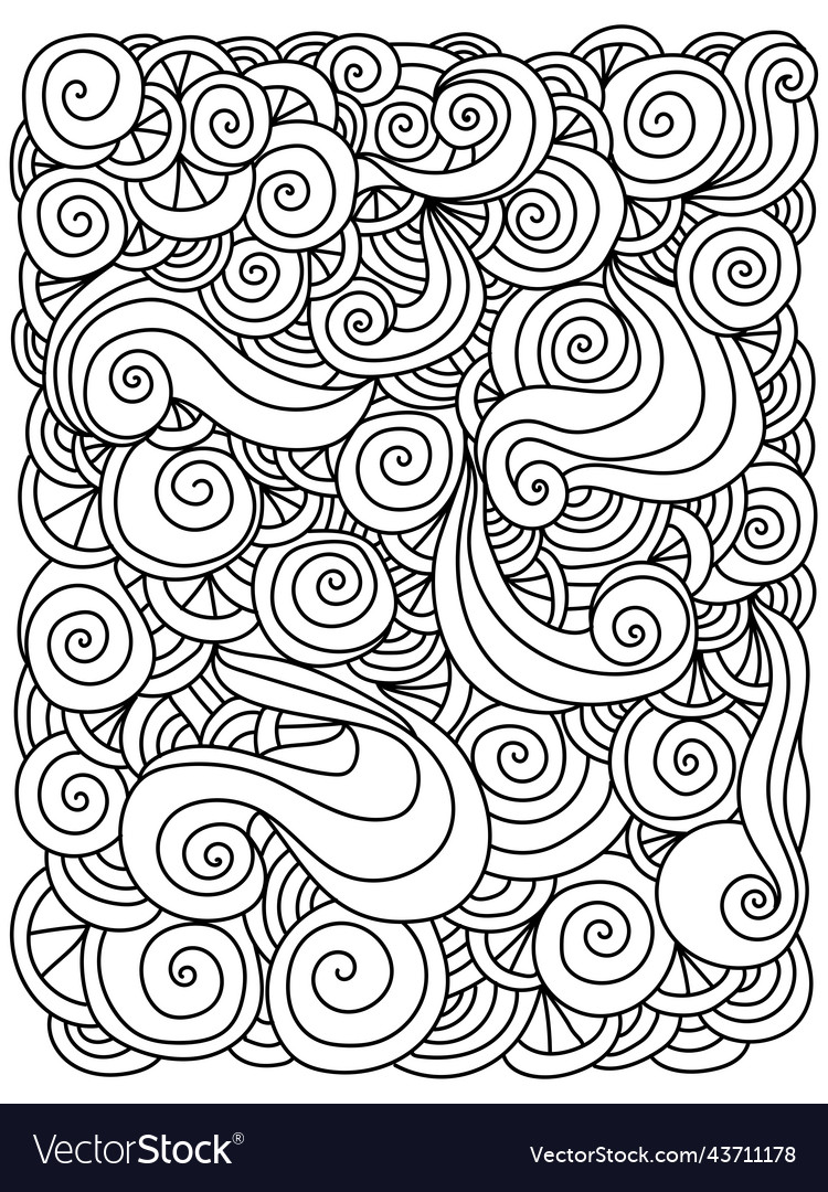 Abstract meditative doodle coloring page vector image