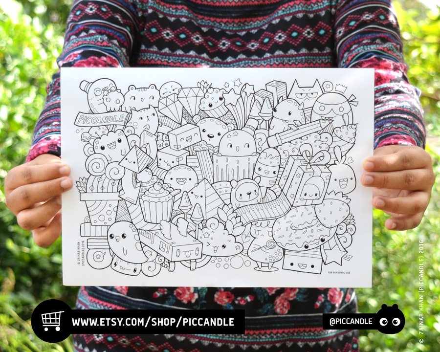 Doodle coloring page by piccandle on
