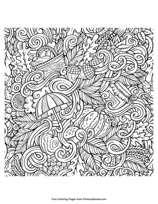 Fall doodles coloring page â free printable pdf from