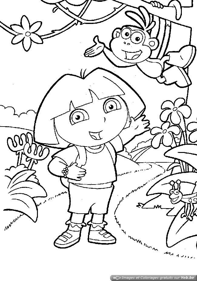 Dora the explorer coloring pages for kids