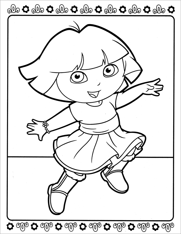 Dora coloring pages â pdf png jpeg eps