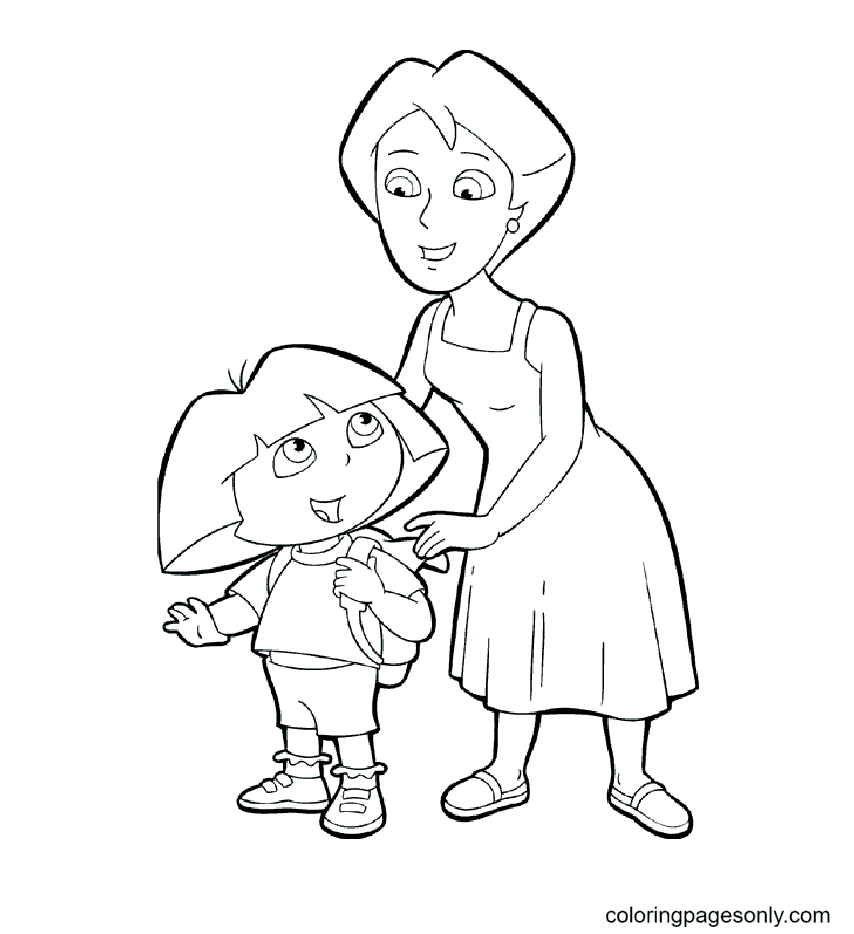 Dora the explorer coloring pages printable for free download