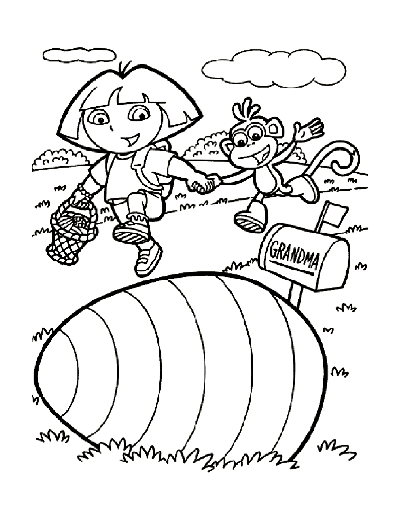 Dora the explorer coloring pages to print for free