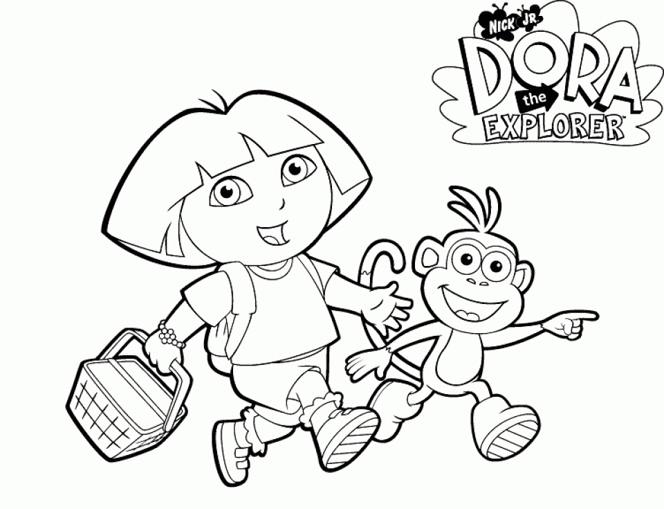 Free printable dora the explorer coloring pages