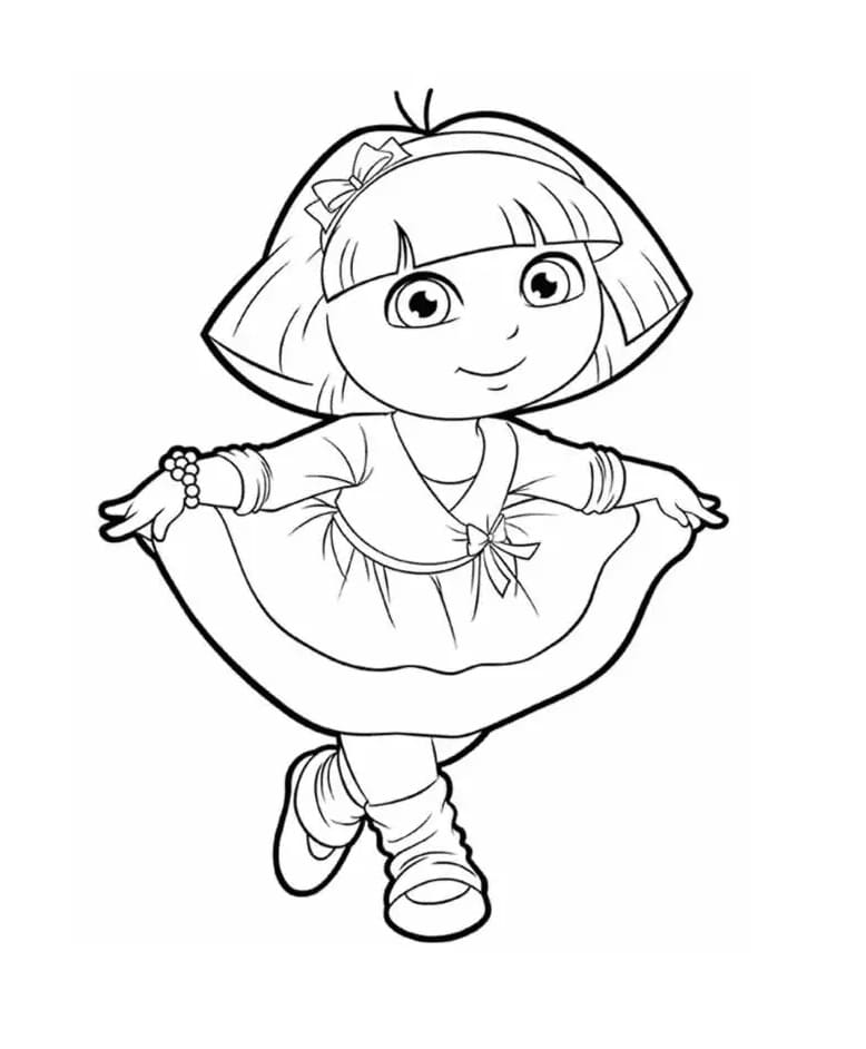 Beautiful dora coloring page