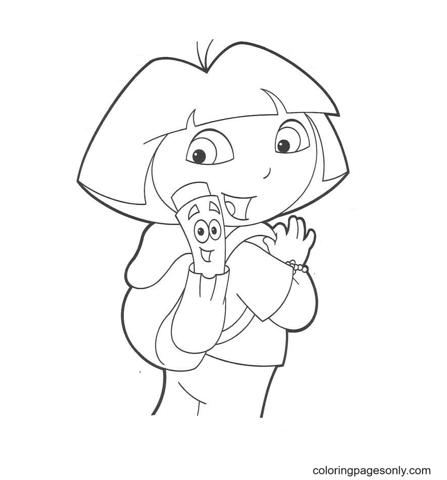 Dora the explorer coloring pages printable for free download