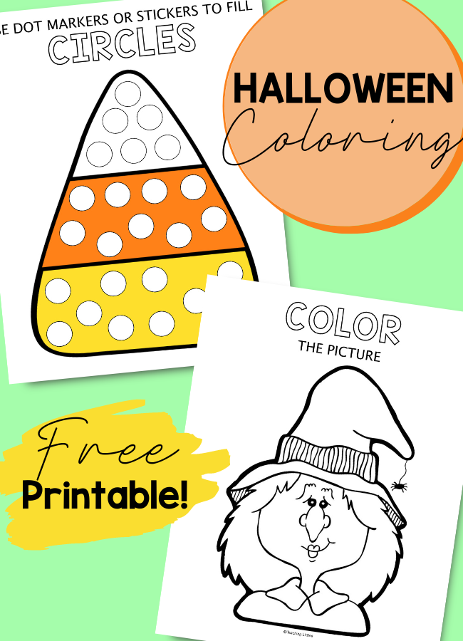 Halloween coloring and dot printables