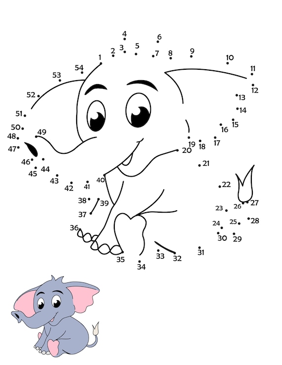 Printable dot to dot animal safari coloring pages dot to dot activities for kids