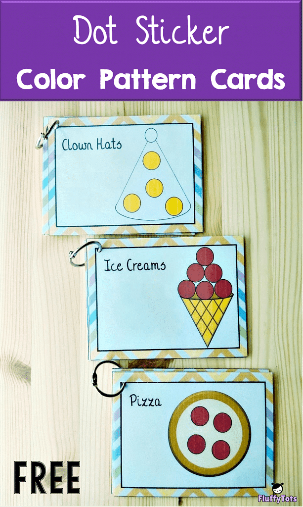 Dot sticker color pattern cards free exciting pattern cards