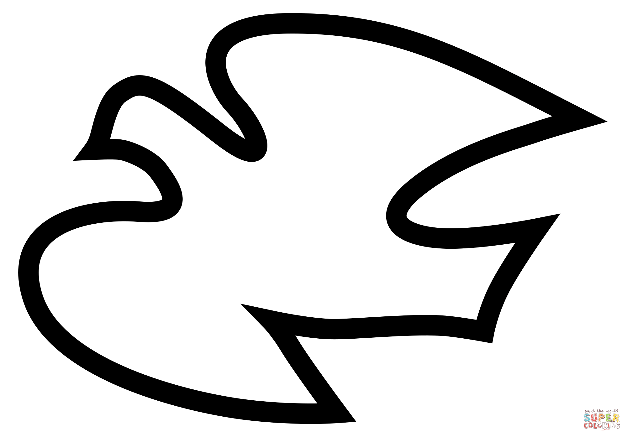 Simple dove outline coloring page free printable coloring pages