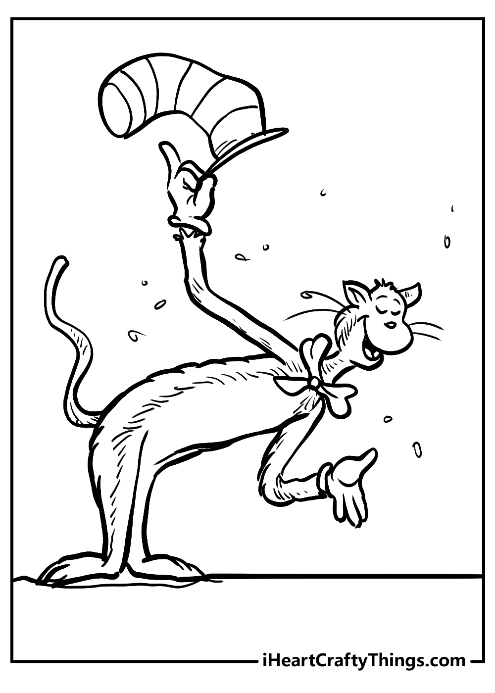 Cat in the hat coloring pages free printables