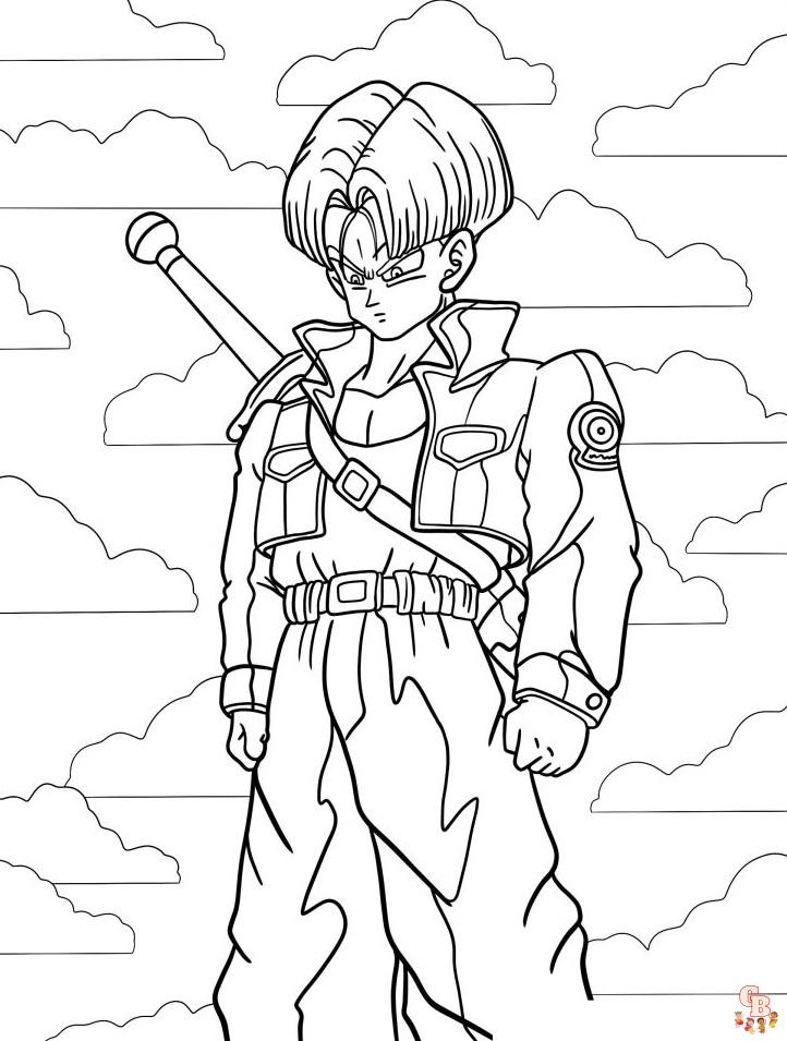 Dragon ball z trunks coloring pages