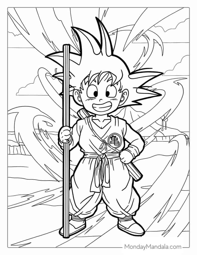 Dragon ball z coloring pages free pdf printables