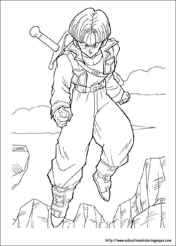 Dragonball z coloring pages free for kids