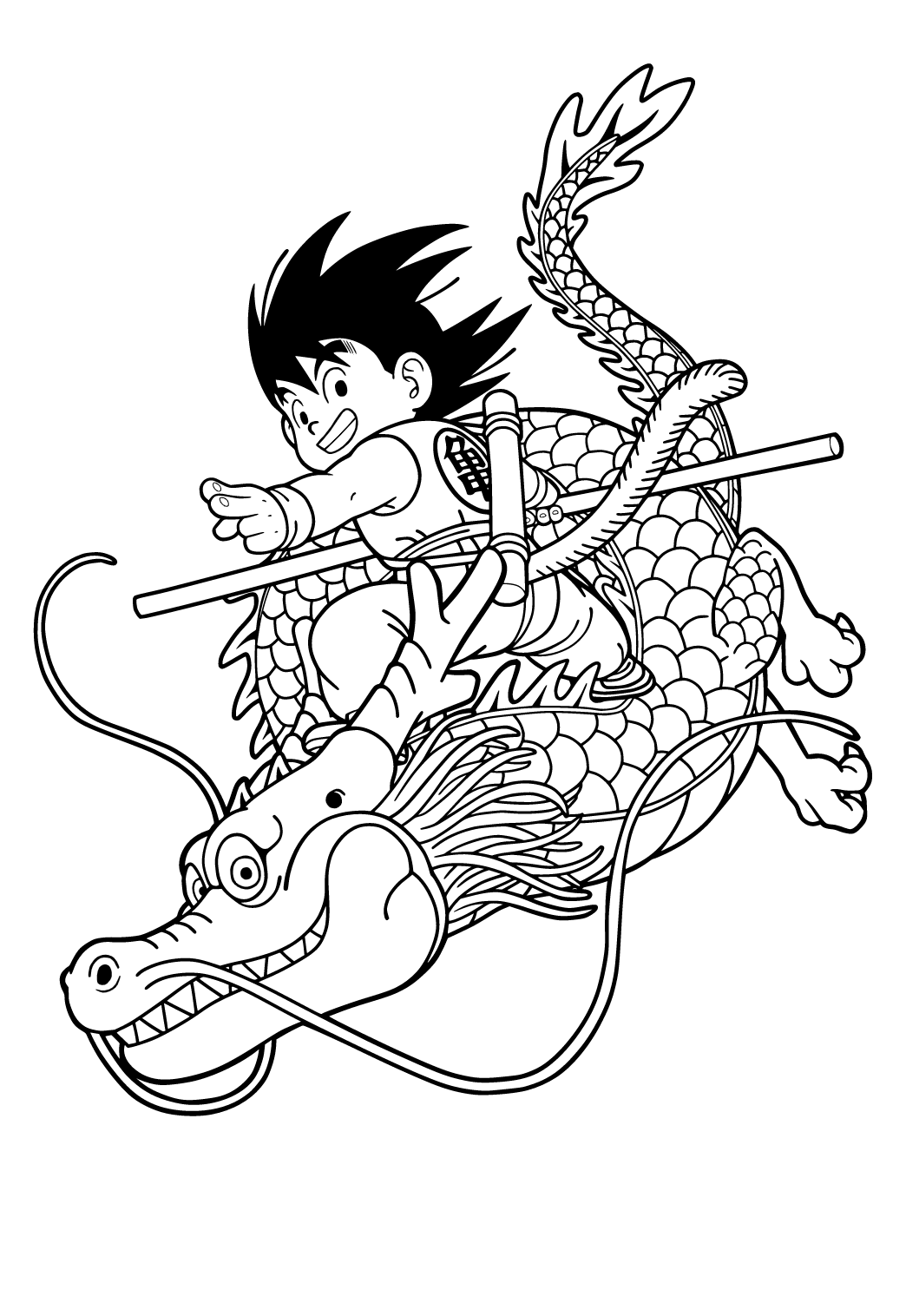 Free printable dragon ball z dragon coloring page for adults and kids