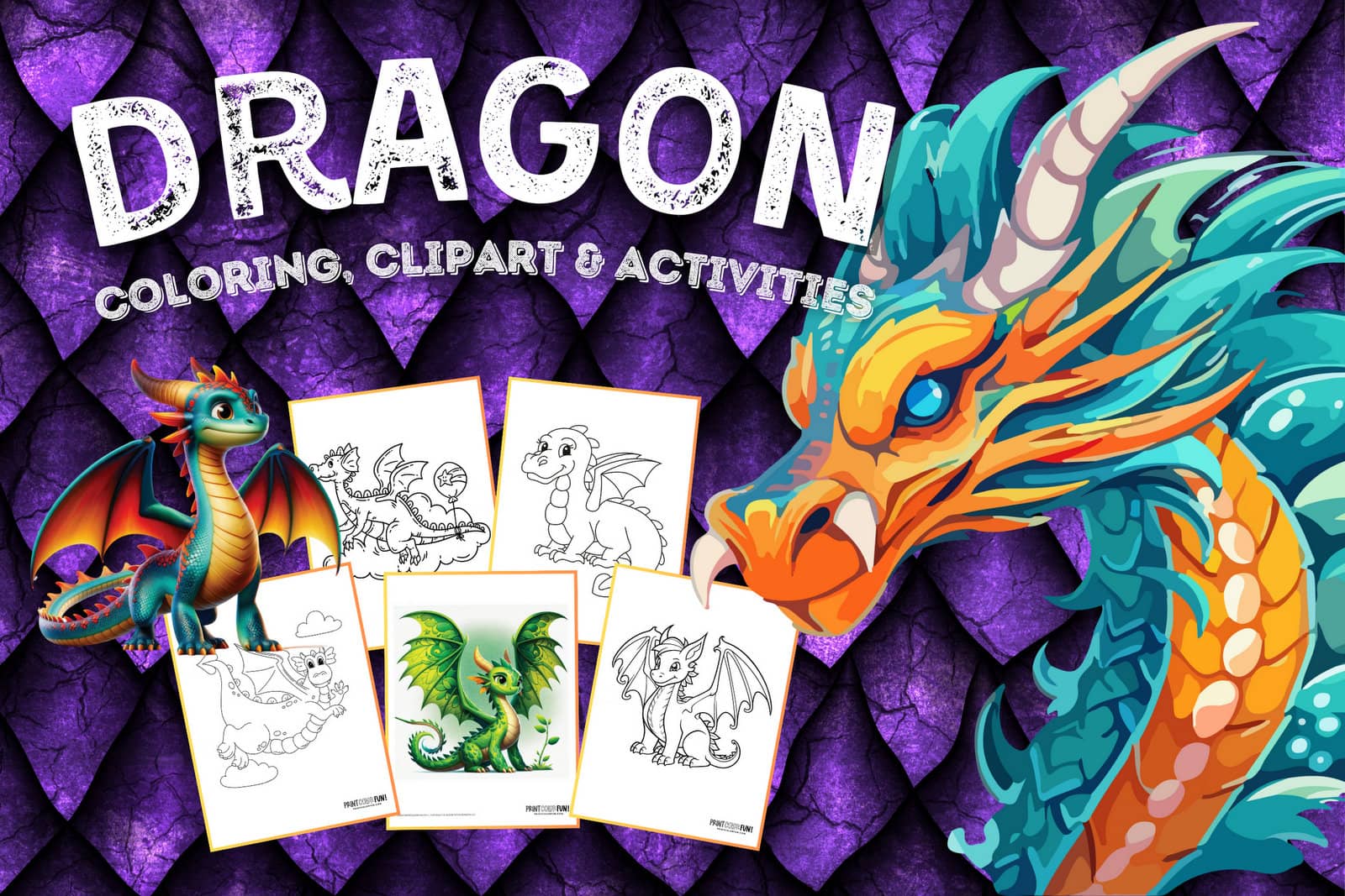 Dragon coloring pages clipart crafting fun a magical adventure for your young artist at