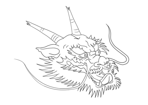 Chinese dragon head coloring page free printable coloring pages