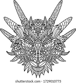 Vector illustration dragon head coloring book stock vector royalty free