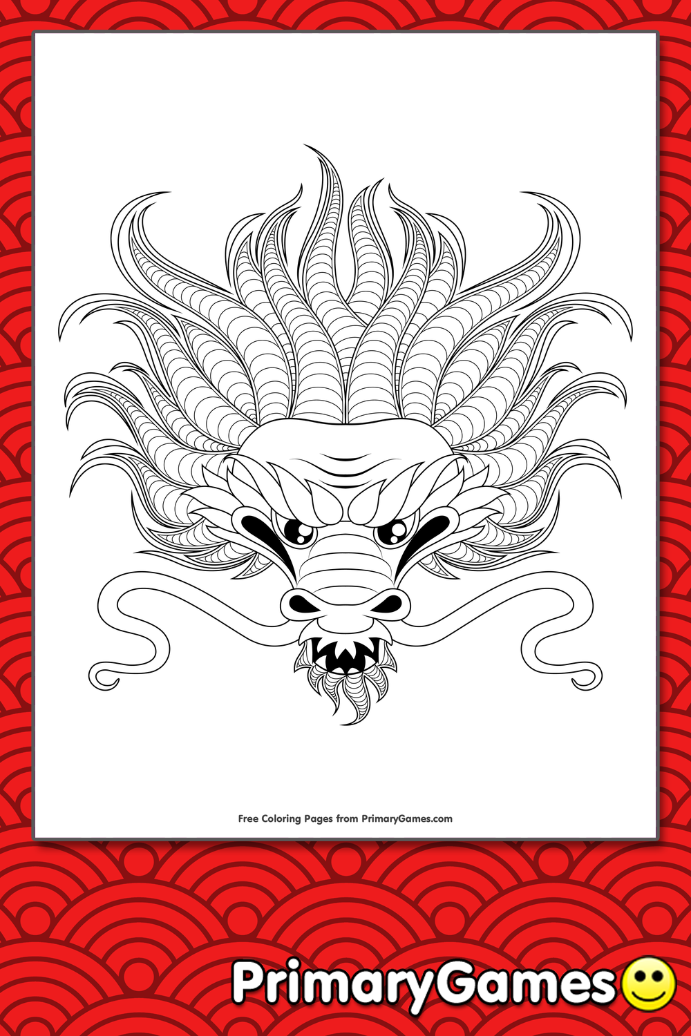 Dragon head coloring page â free printable pdf from