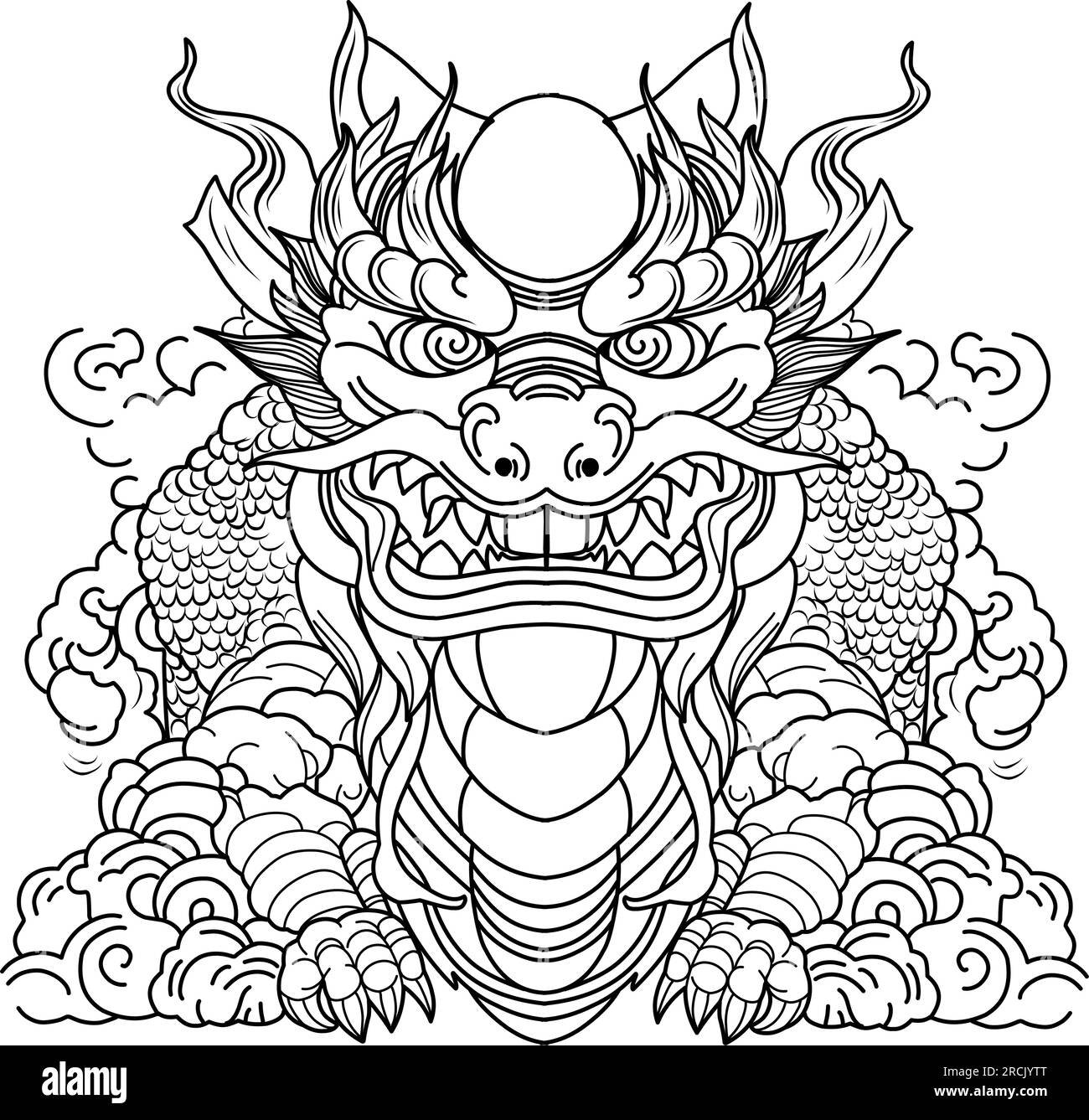 Dragon coloring page template with swatches of colors vector illustration stock vector image art