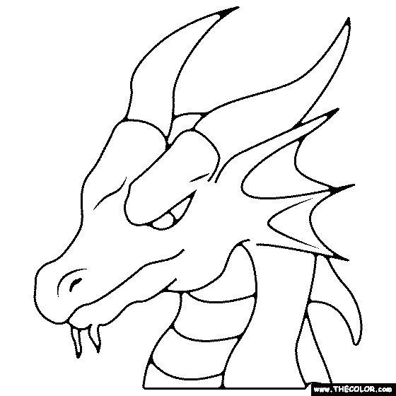 Dragon head coloring page