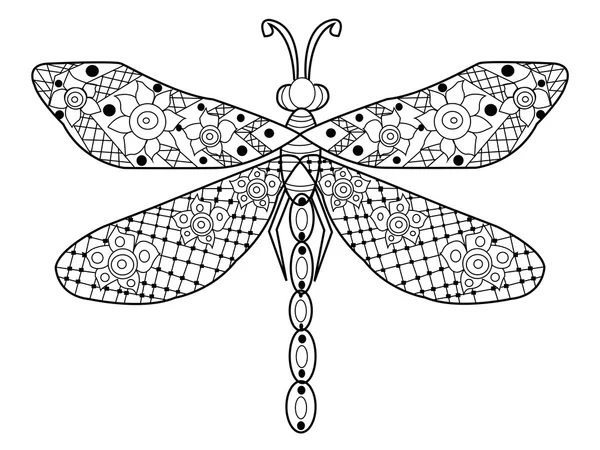Vector coloring dragonfly insect for adults stock vector by toricheksgmail