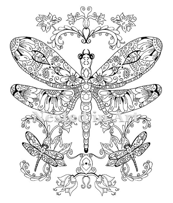 New dragonfly dragonflies digital download coloring page download now