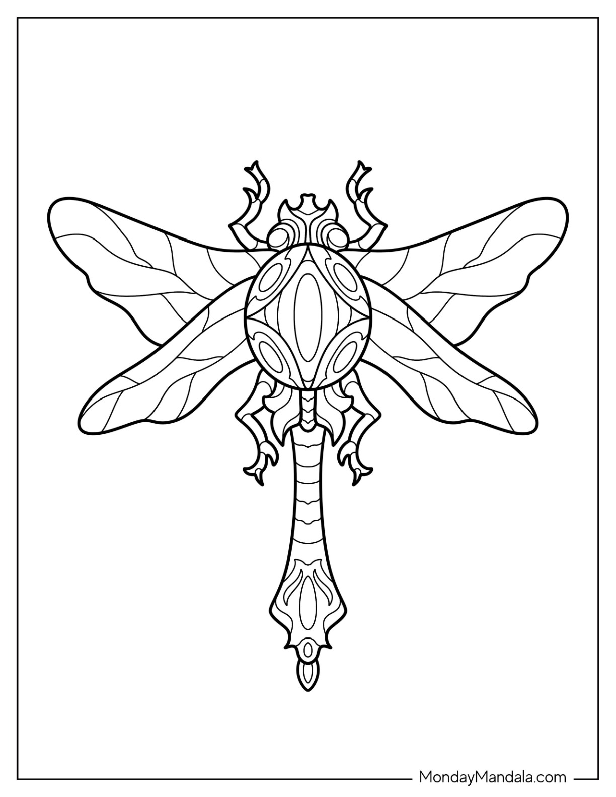Dragonfly coloring pages free pdf printables