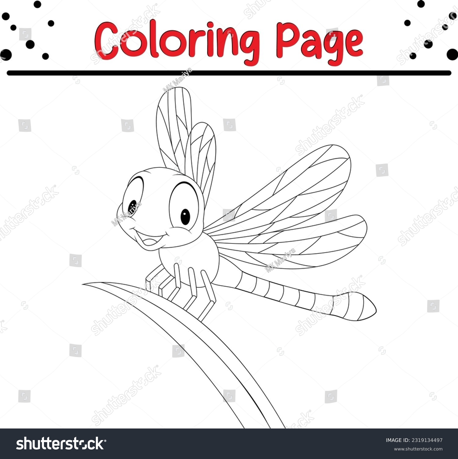 Dragonfly coloring pages royalty