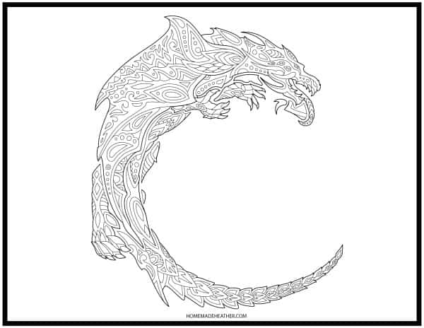 Free printable dragon coloring pages homemade heather