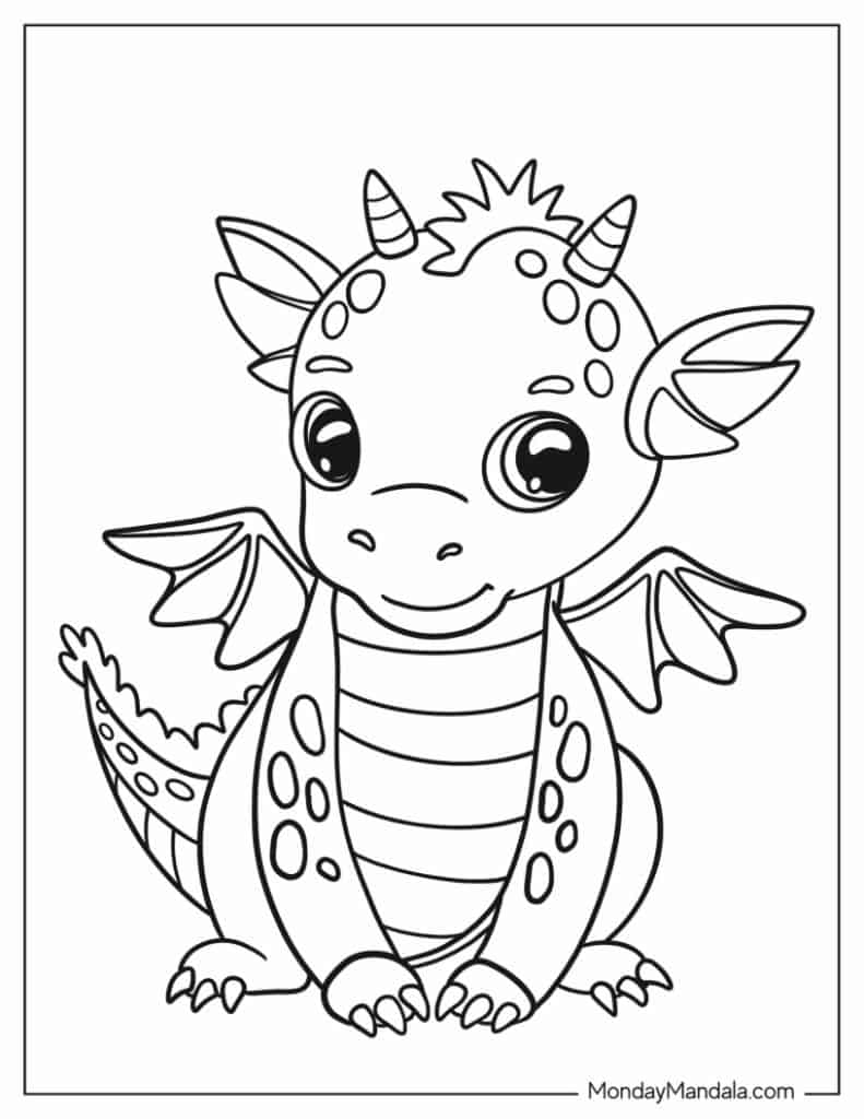 Dragon coloring pages free pdf printables