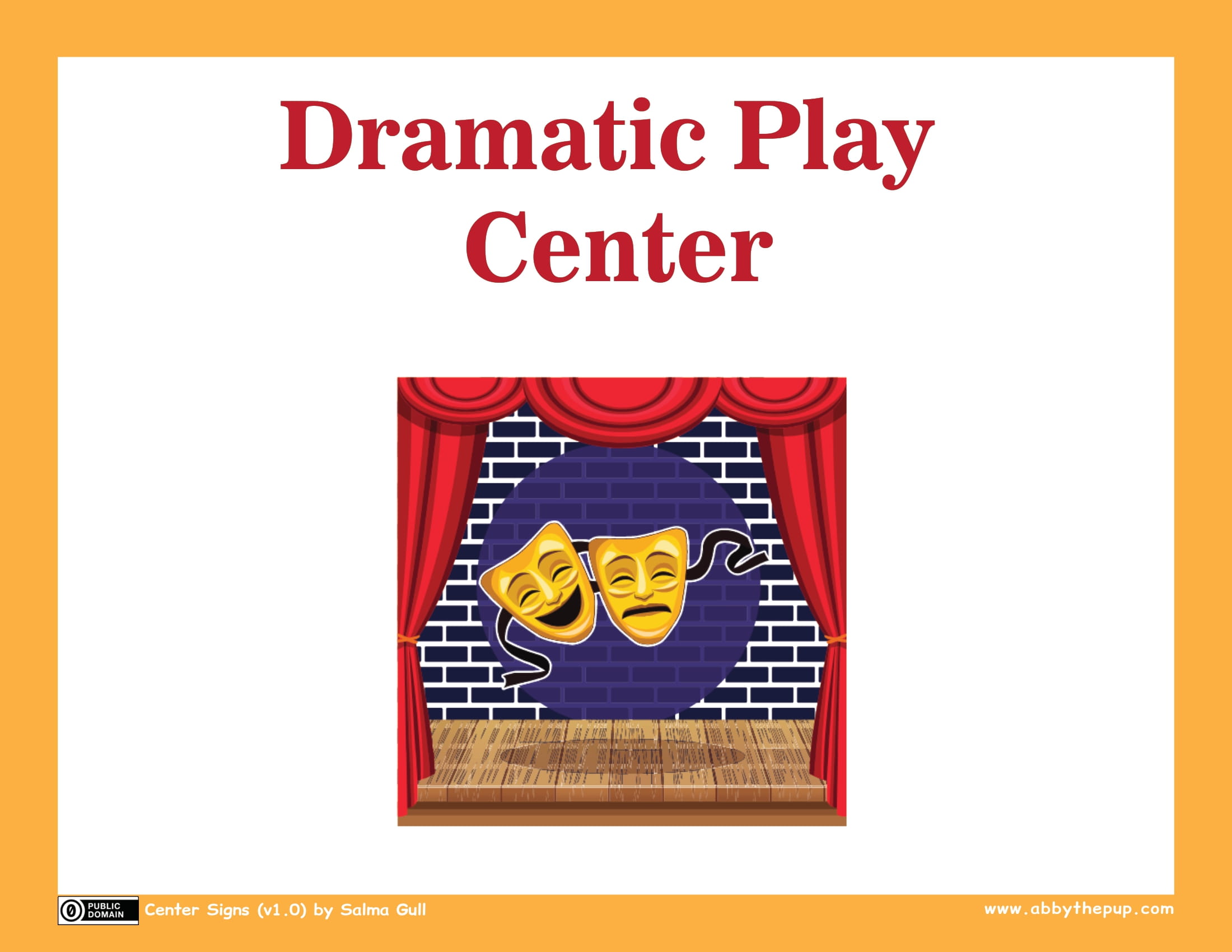 Dramatic play center sign free printable papercraft templates