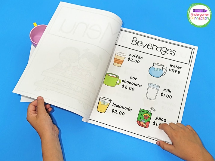 Restaurant dramatic play activity and free printables