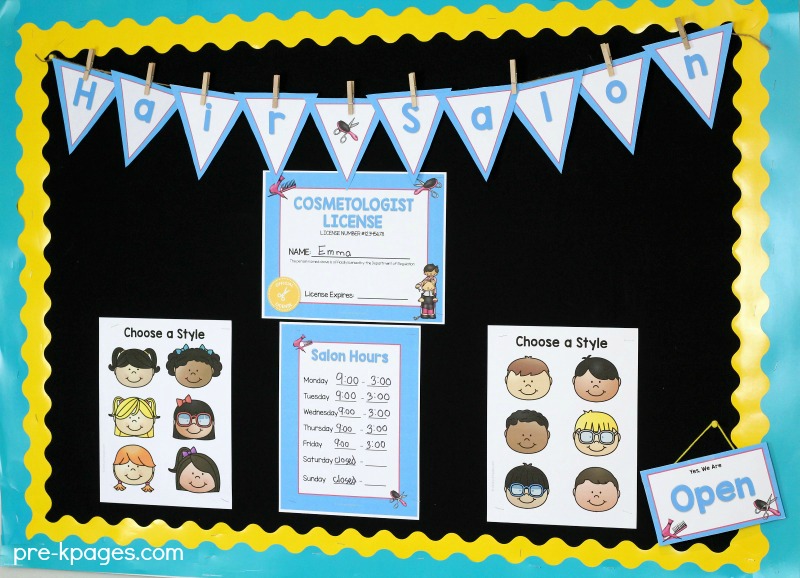 Hair salon dramatic play printables
