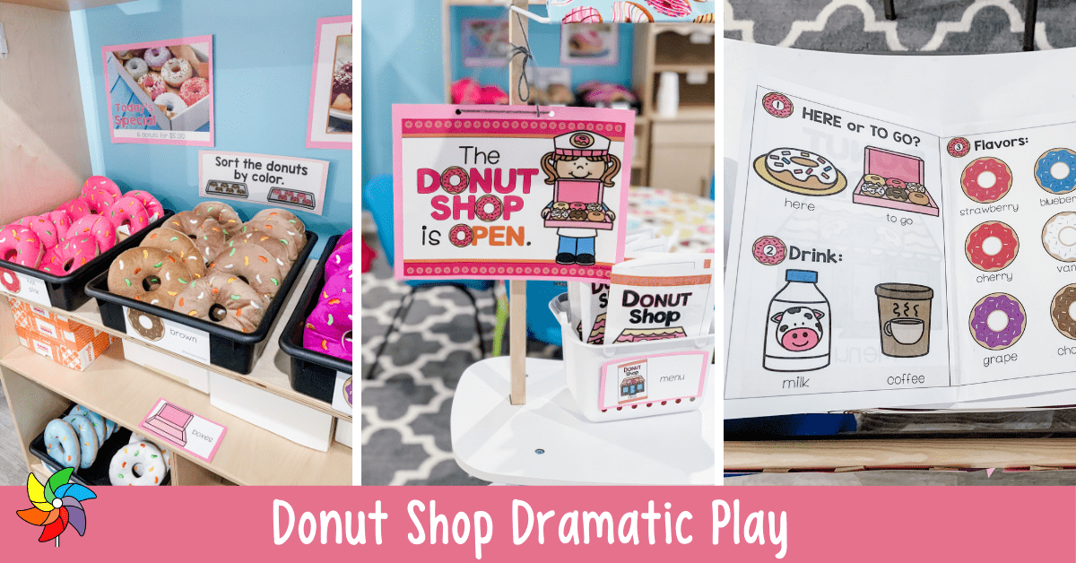 Donut shop dramatic play center for preschoolers