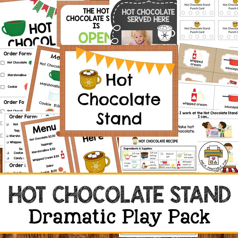 Hot chocolate dramatic play pack