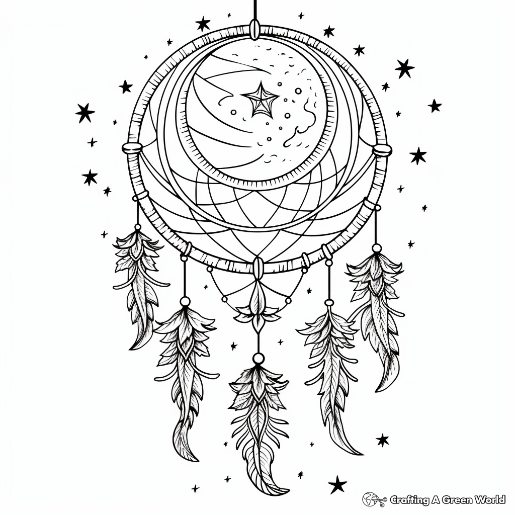 Dream catcher for adults coloring pages