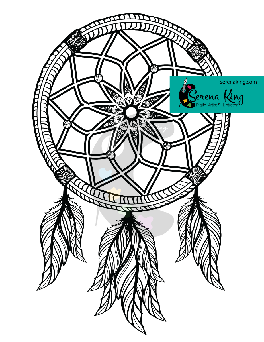 Dreamcatcher coloring page â serena king