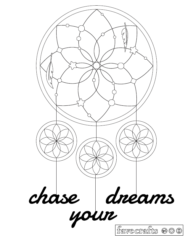 Dream catcher coloring page for adults